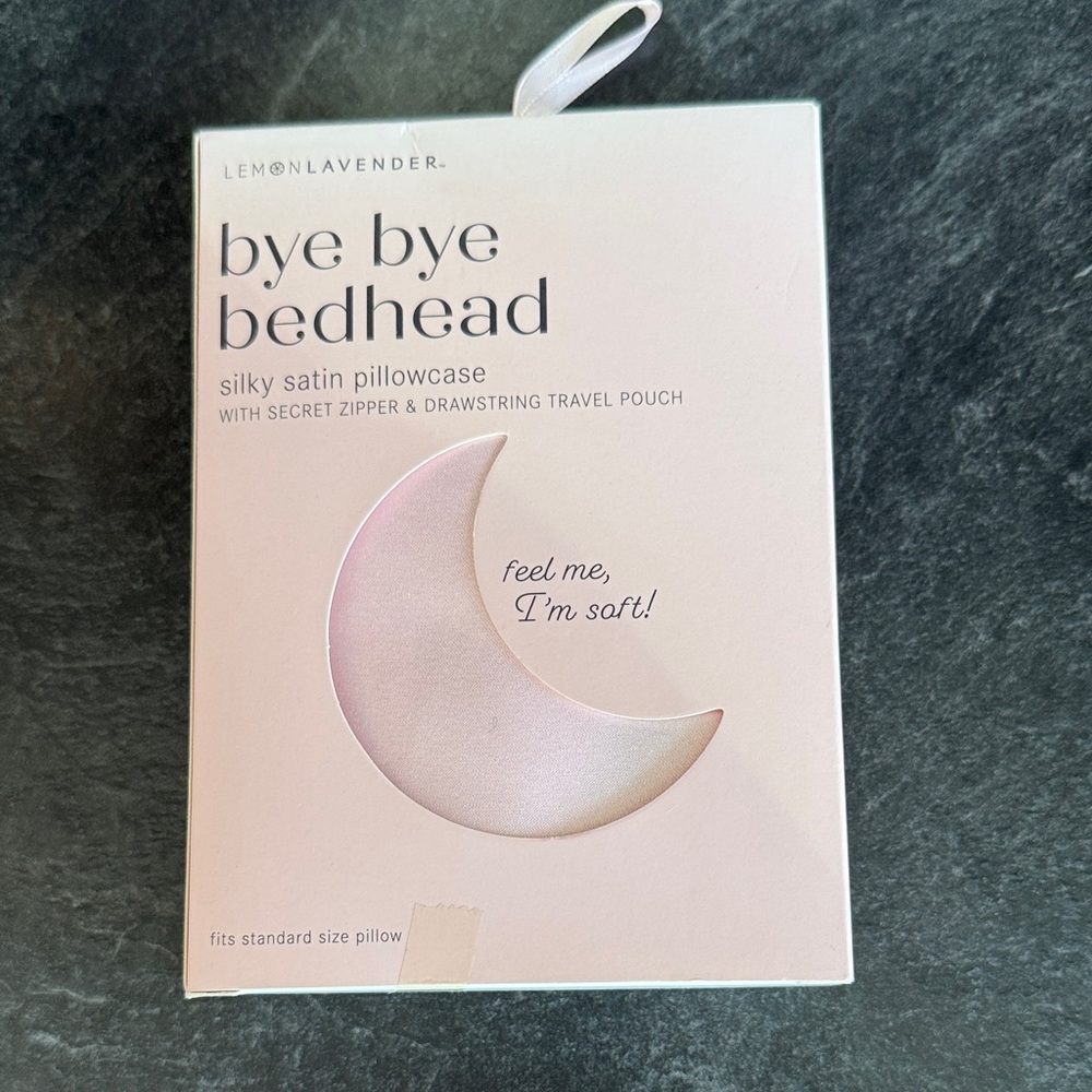 Lemon Lavender Silky Satin Pillowcase - Soft Pink